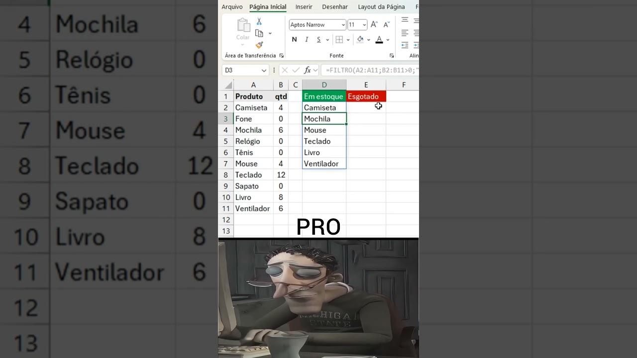 Filtro Inteligente para Separar Itens Vendidos e Dispon&iacute;veis no Excel