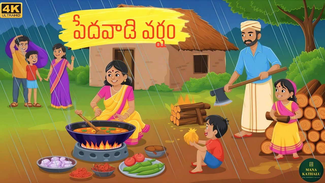 పేదవాడి వర్షం |PEDAVADI VARSHAM|TELUDU MORAL |TELUGU STORY|#telugu#cartoon  #moralstories#animation 