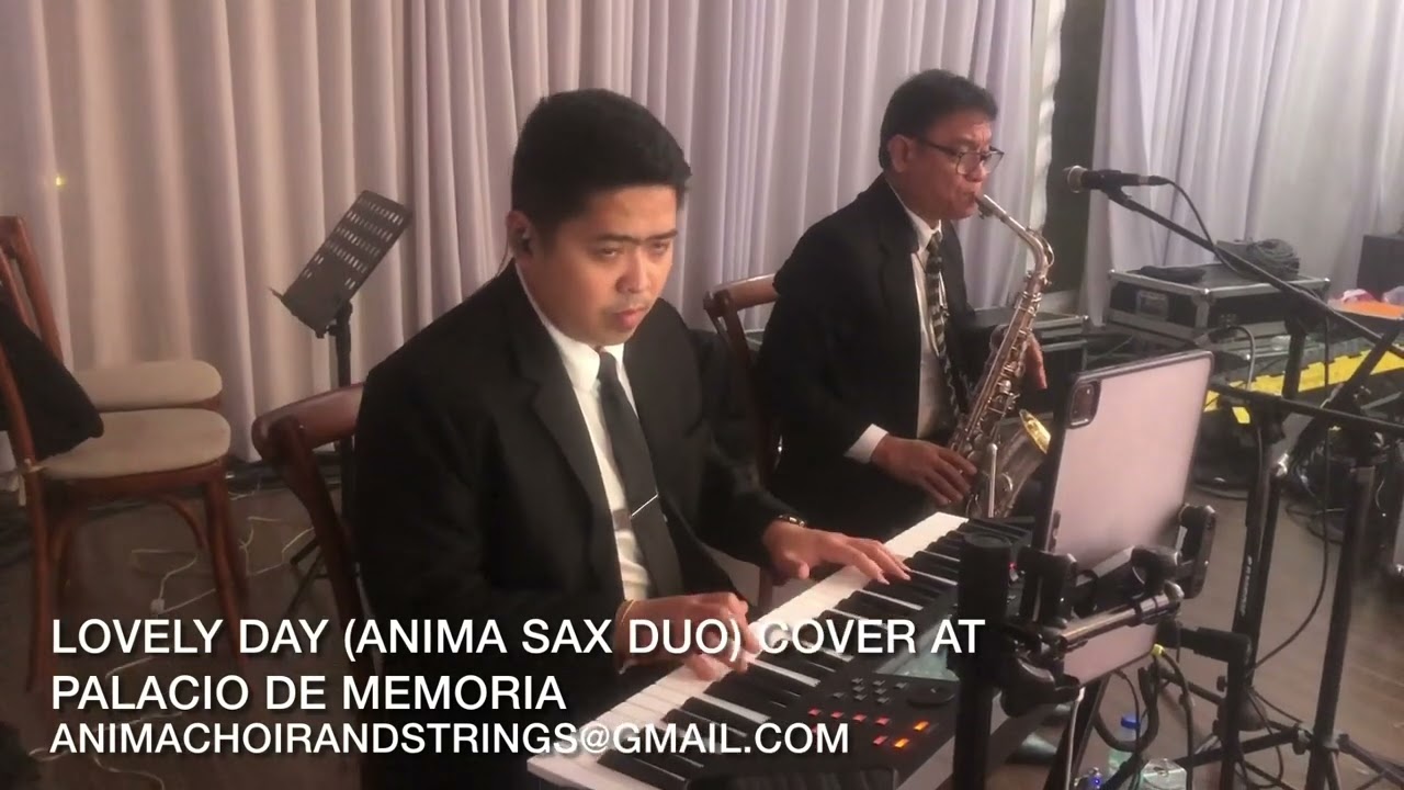 Lovely Day (Anima Sax duo covers) at Palacio de Memoria for wedding reception | Anima Strings