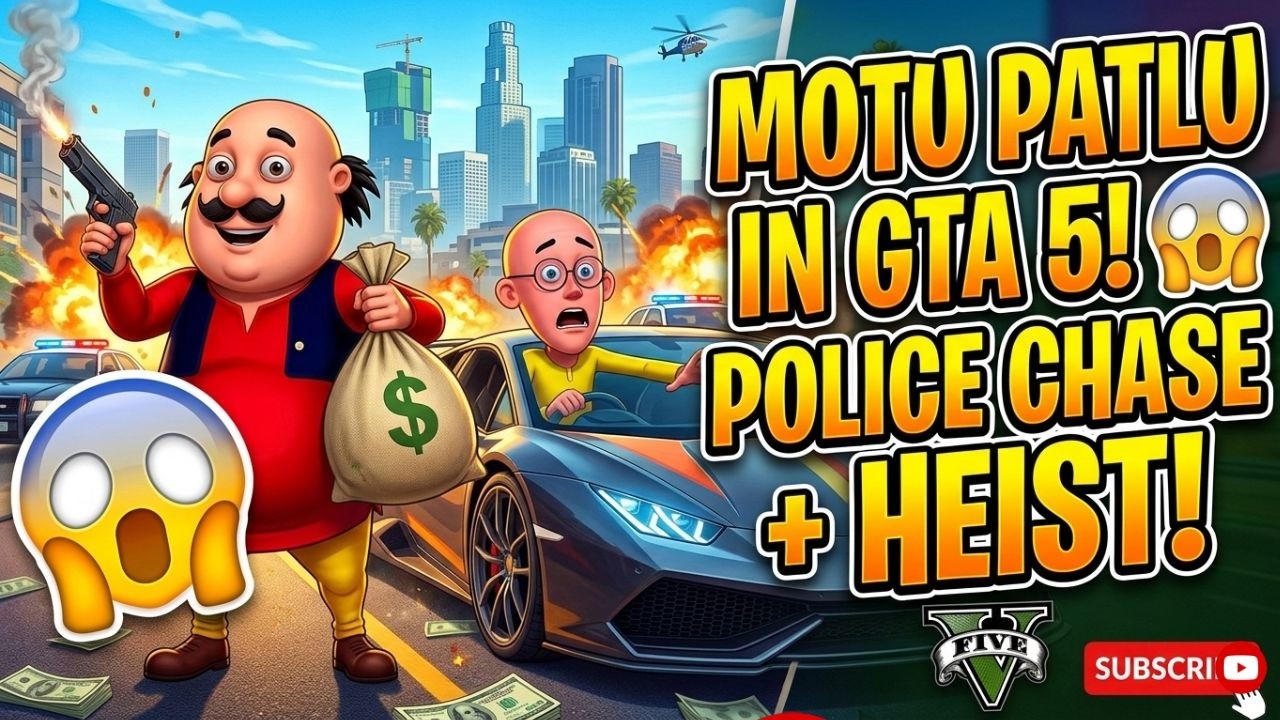 MOTU PATLU CAUSE EXTREME CHAOS IN GTA 5! (Heists, Police Chases, & Explosions) 😱🔥