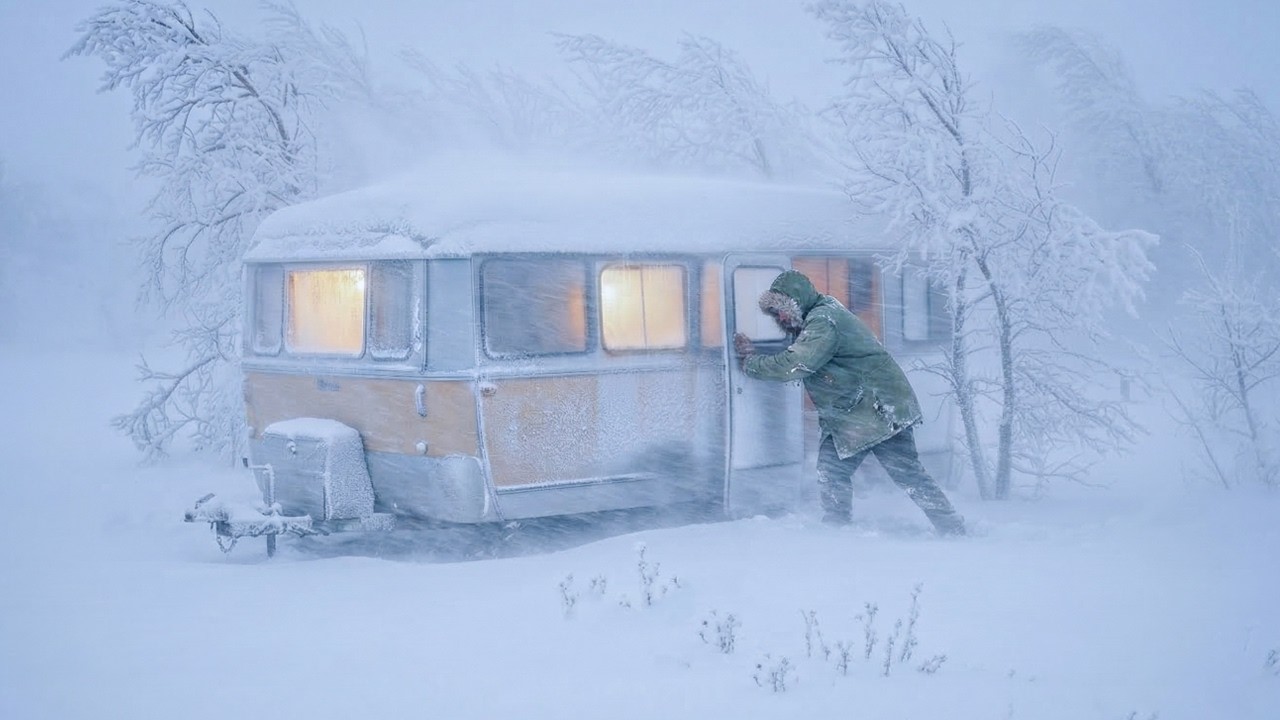 Surviving the SNOWSTORM in an Abandoned Metal House | The Most Intense Blizzard Ever