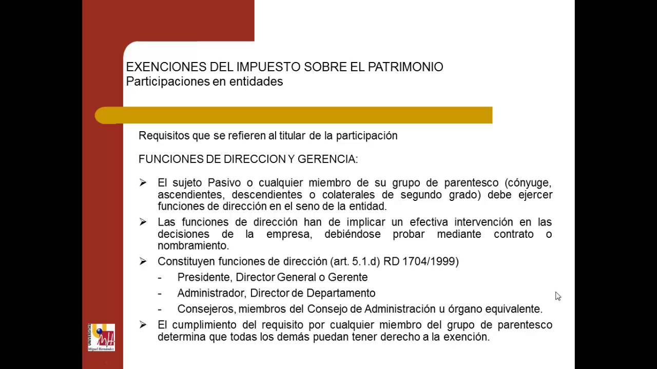 Lec 3.3 (2ª p) Los Tributos Cedidos (II). El Impuesto sobre el Patrimonio. Actualización 2 umh1430sp