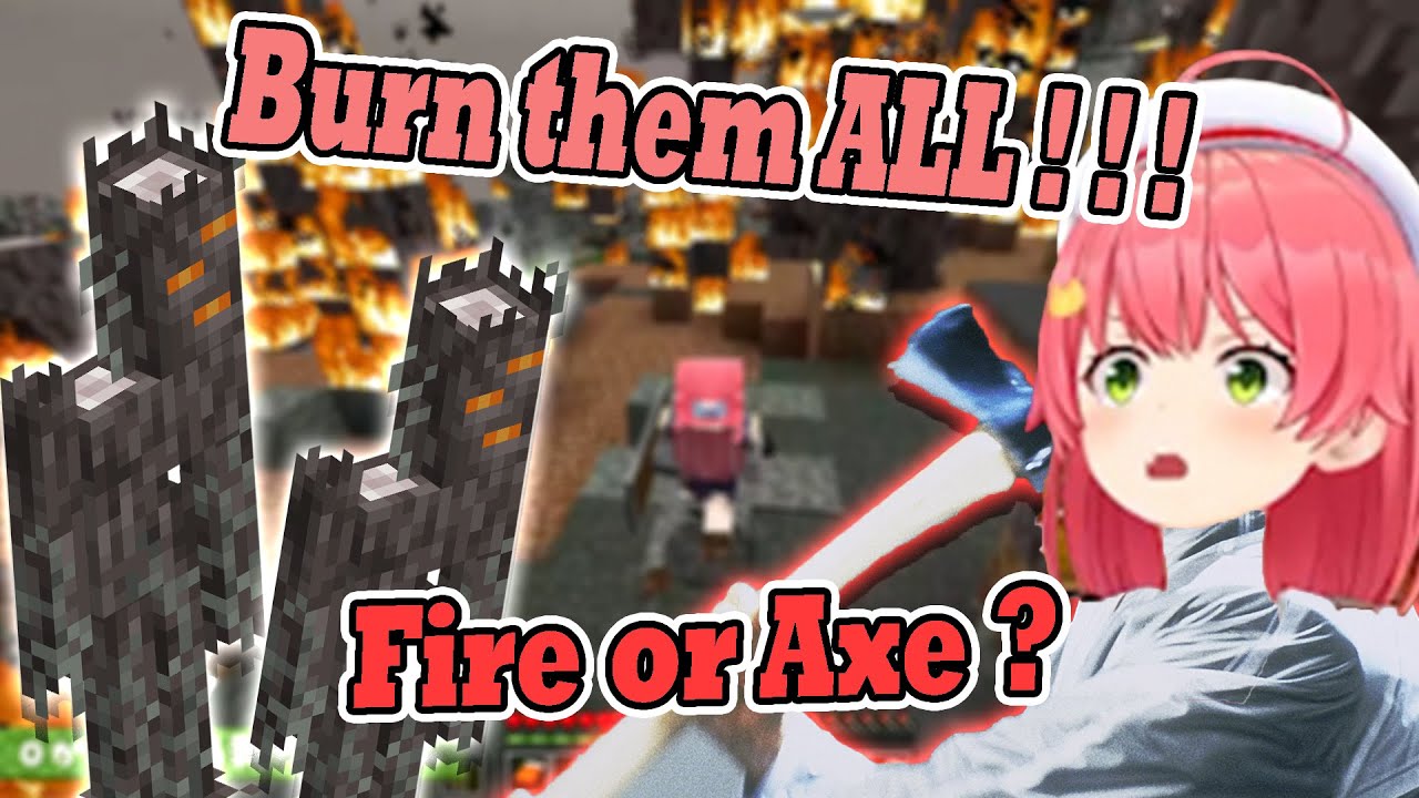 Miko the Fire Maiden battle with Minecraft's newest mobs and Forced her to use her ultimate weapons