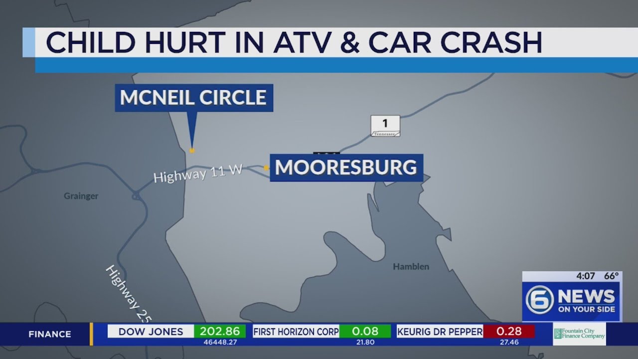 Child hurt in ATV and car crash in Hawkins County