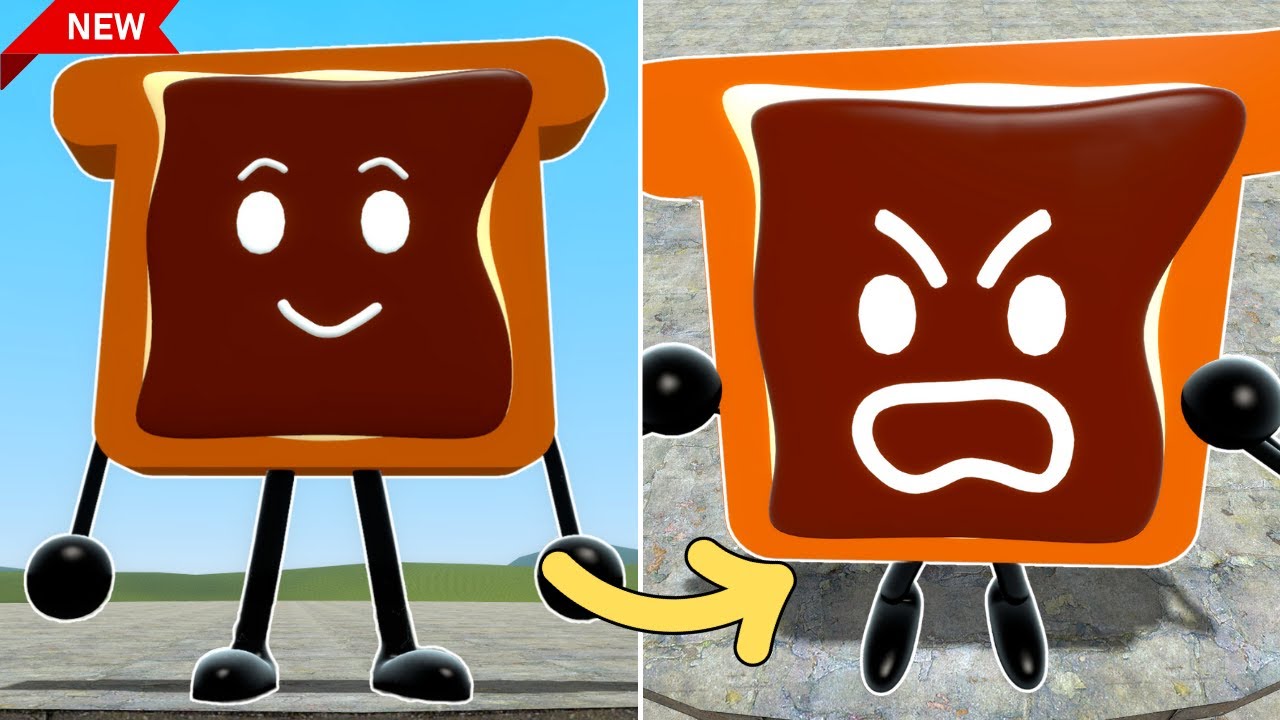 New Bread Jelly From Battle For Dream Island 3D Memes Nextbot In Garry's Mod