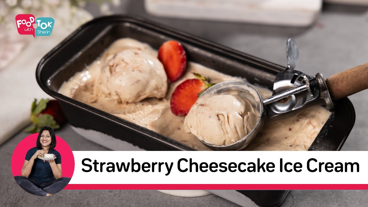 Homemade Strawberry Cheesecake Ice Cream Recipe | Summer Special Strawberry Cheese Ice Cream Recipe