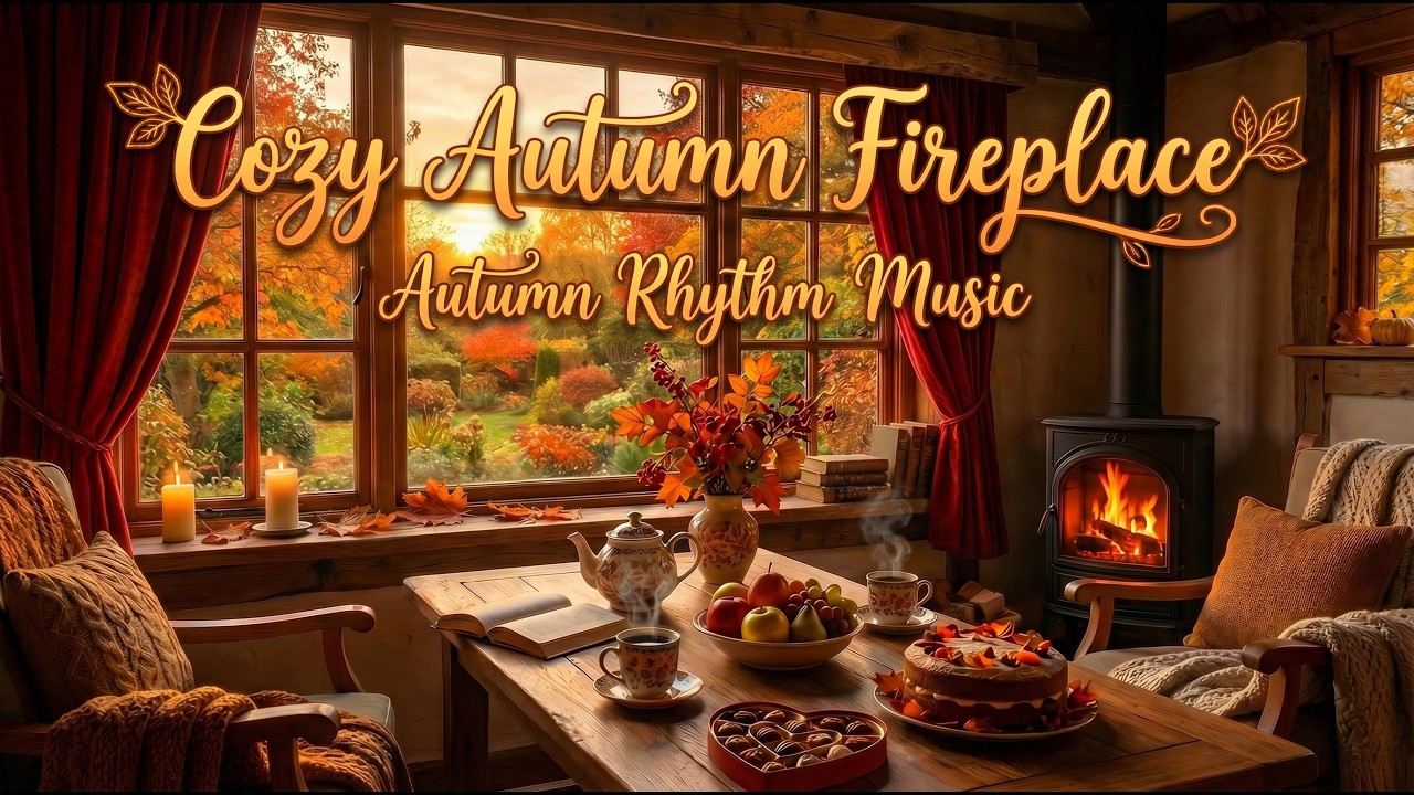 Уютный осенний камин, красивая музыка 🍂 Музыка для релаксации, снятия стресса и спокойствия