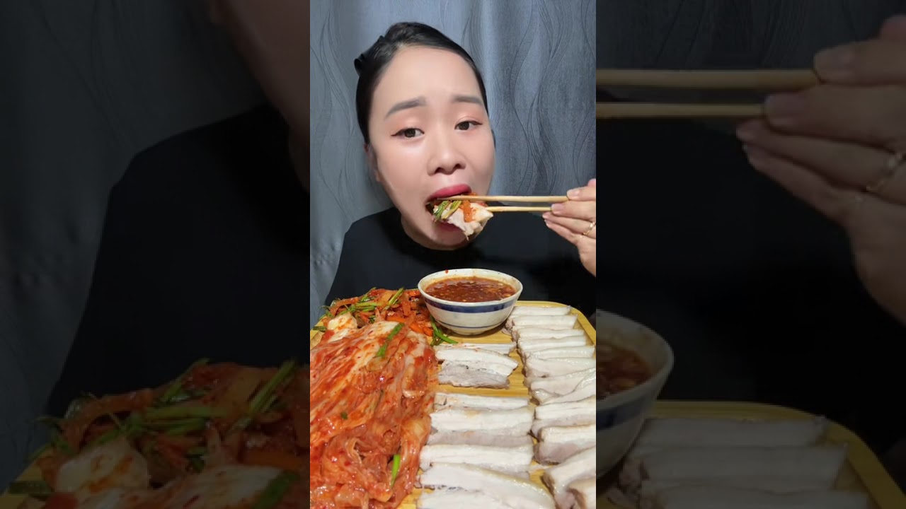 Nay ăn giống mấy chị bên Hàn 🤭##mukbang##ancungtiktok##thitluoc##kimch