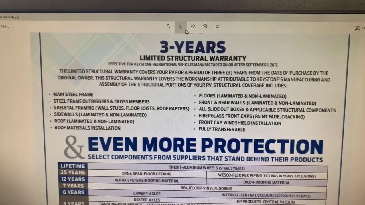 Keystone and Crossroads Factory 3 Year Structural Warranty ***Know this before you buy a RV***