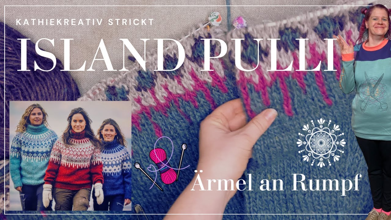 🧶 IslandPullover von unten | Ärmel an Rumpf sticken