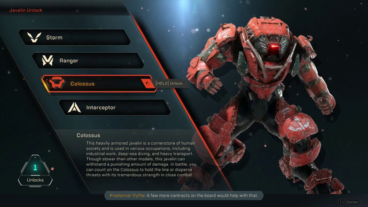 Anthem - Javelin Unlock: Storm, Ranger, Colossus, Interceptor