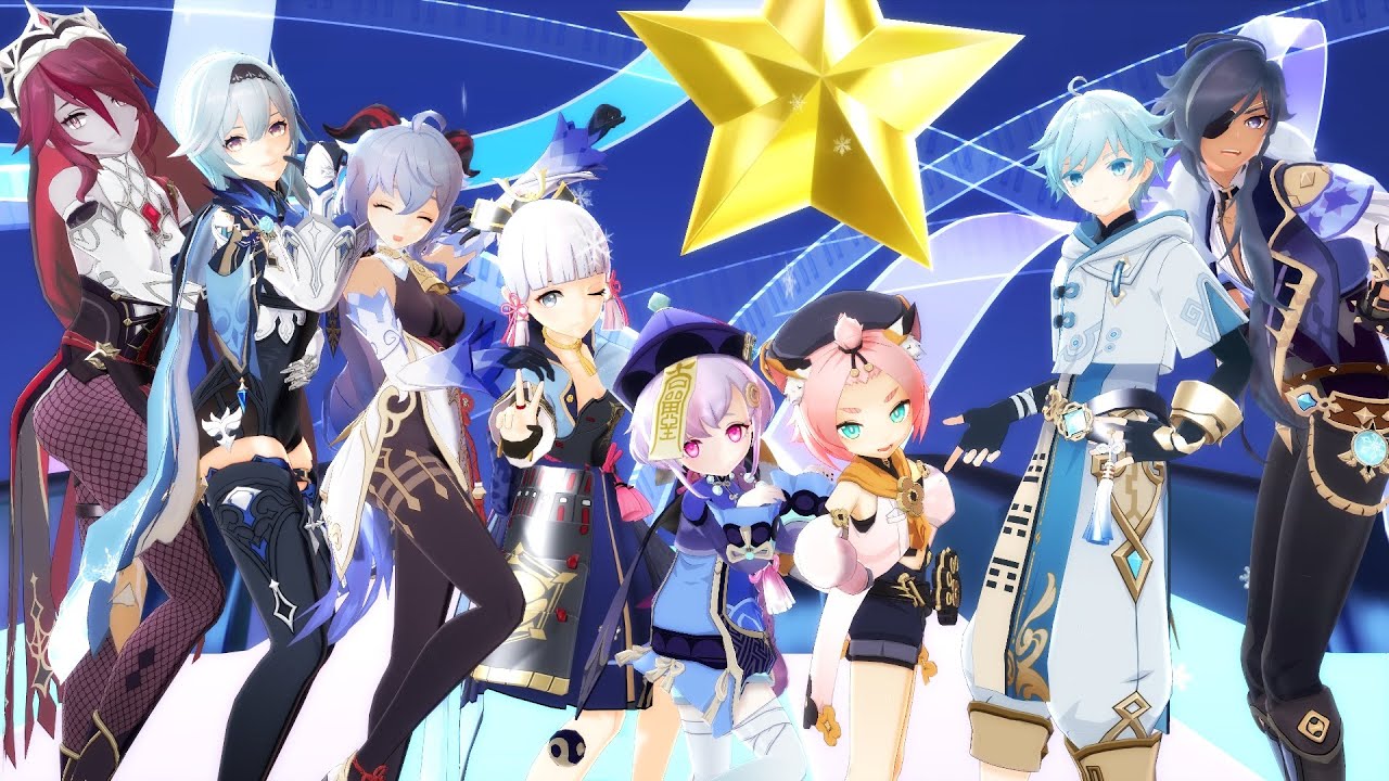 氷元素全員で『好き！雪！本気マジック』【原神 MMD/Genshin Impact】【ガイア/ディオナ/エウルア/ロサリア/甘雨/重雲/七七/神里綾華】
