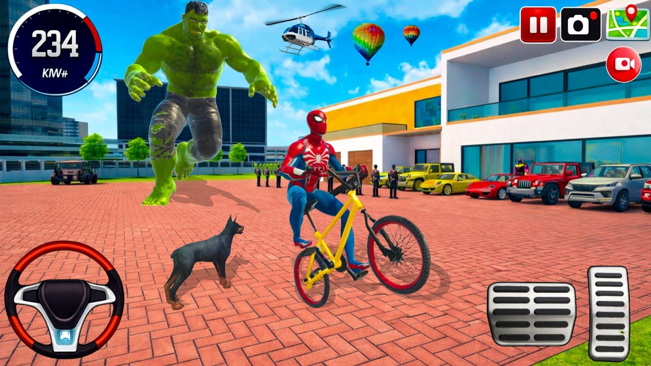🦚Indian Thift Simulator 🥰Spiderman Became Escape From Hulk 🌟McQueen Car 3D Game🎊 Lot's of Police Car