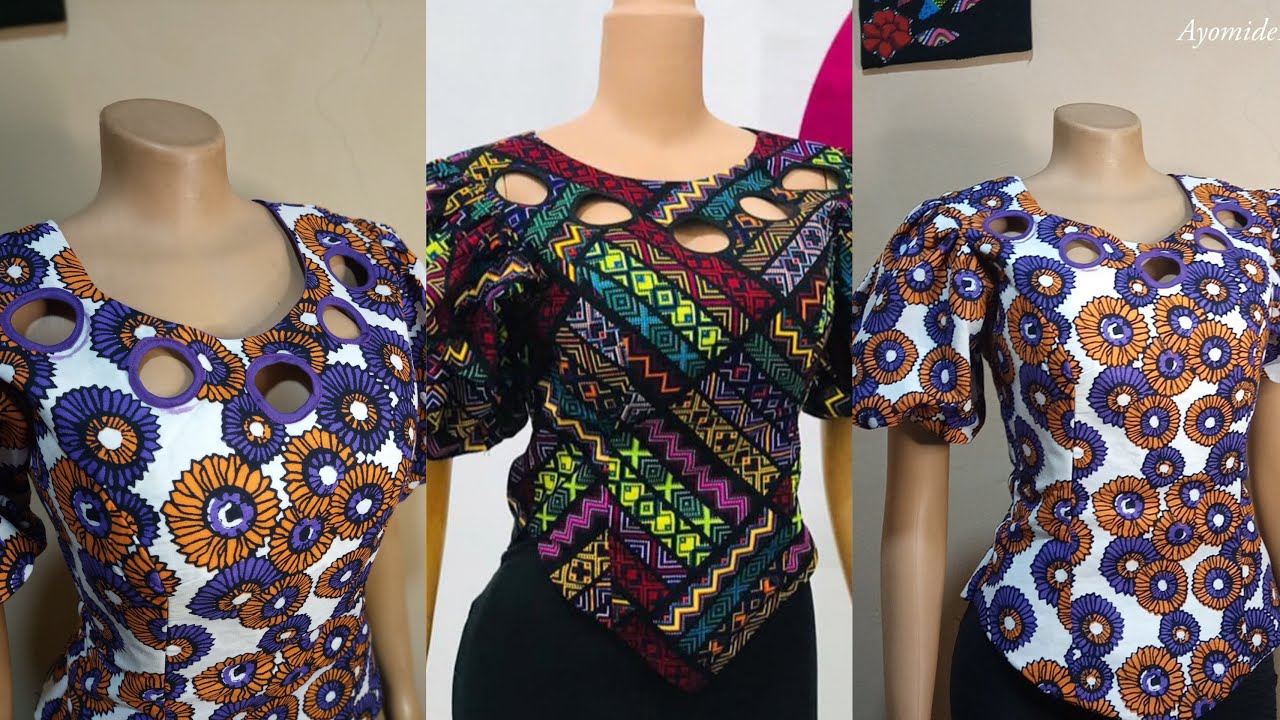 How to make MULTIPLE KEYHOLE ANKARA BLOUSE | SEWING TUTORIAL