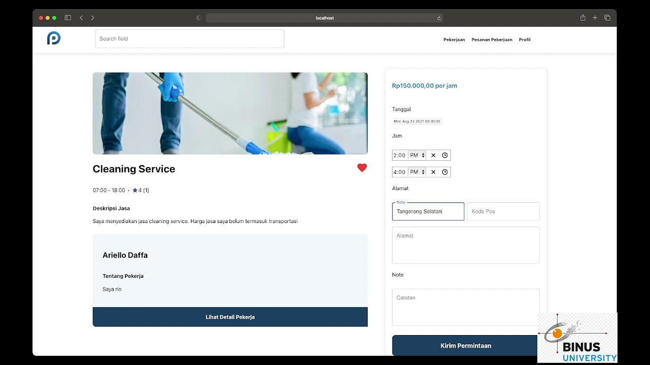 Demo Aplikasi Pasarkerja