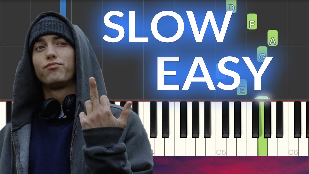 Eminem - Lose Yourself SLOW EASY Piano Tutorial