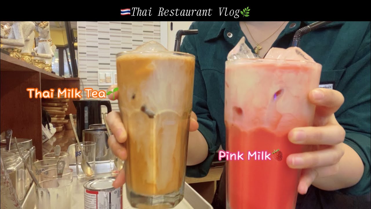 태국음료 제조🎀 ทำผัดคะน้ากินที่ร้าน￼😋