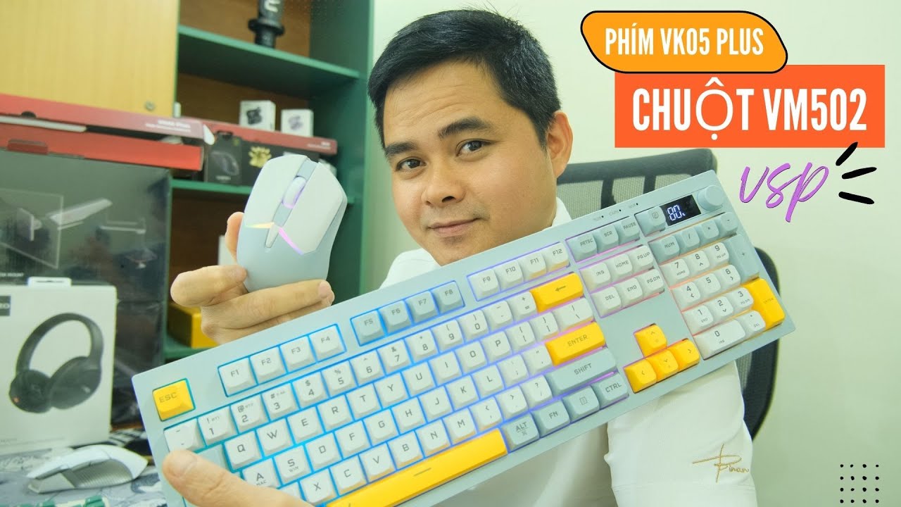 Bộ Đôi Phím Chuột Game Không Dây Của VSP VK05 Plus và VM502