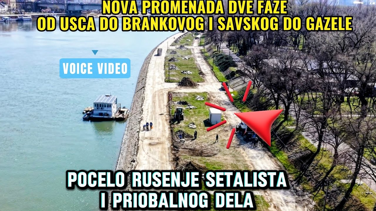 POCELO RUSENJE SETALISTA I PARKA OD USCA DO BRANKOVOG RADOVI I KOD GAZELE,10 BROD HOTELA I NOVI PARK