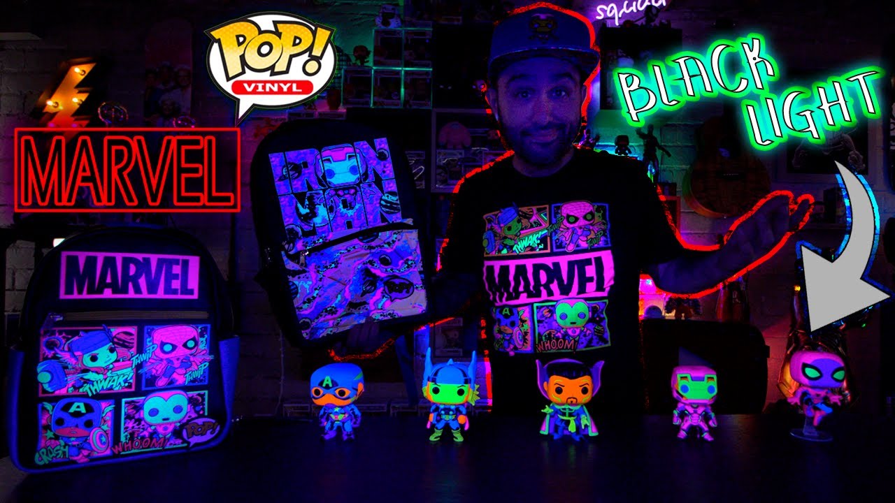 Marvel Black Light Funko Pop Haul + Review IN THE DARK!