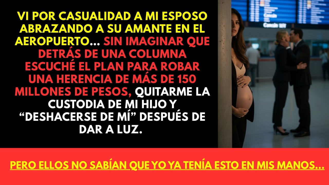 Descubrí a mi esposo con su amante en el aeropuerto y lo que oí detrás de una columna lo cambió todo