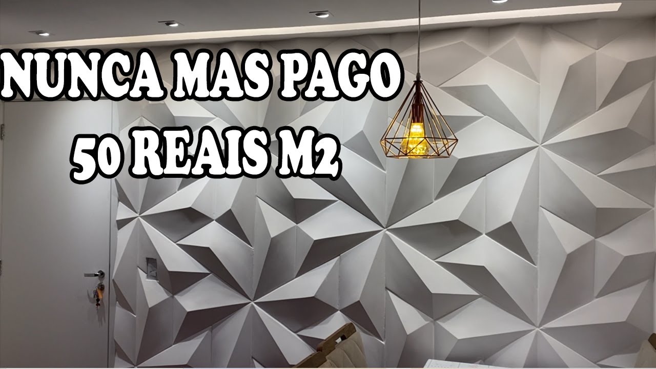 Instalação Placa  de Gesso 3D Trapézio.