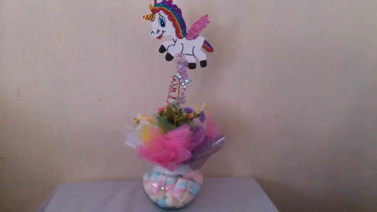 Como Hacer Centro De Mesa de UNICORNIO