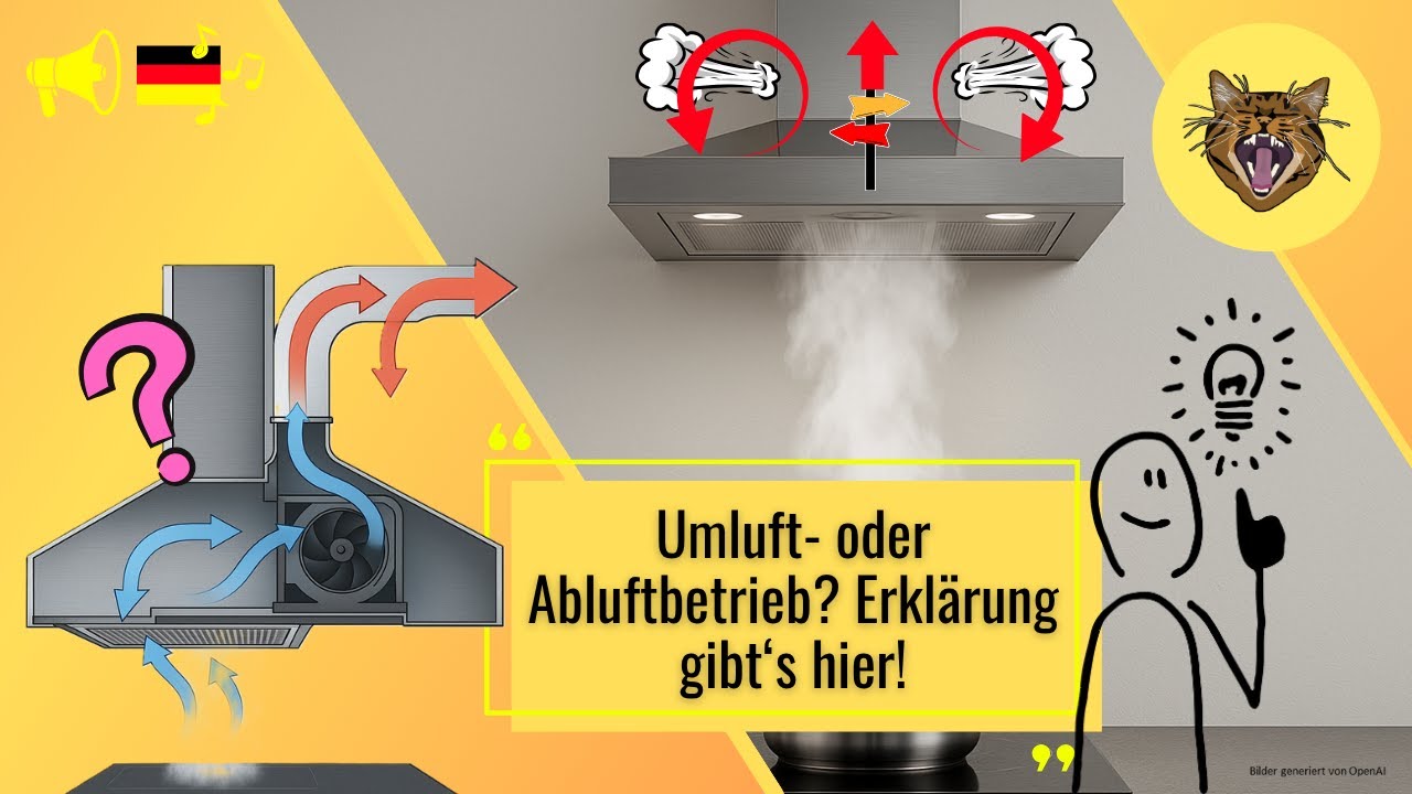 Umluft- und Abluftbetrieb - Welcher ist der richtige? Funktion, Vor- und Nachteile. Teil 2 Lernreihe