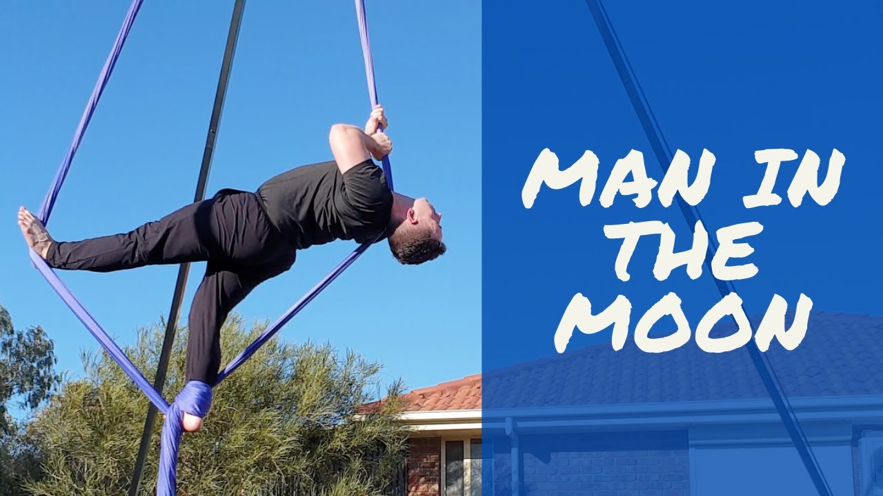 MAN IN THE MOON AERIAL SILKS POSE TUTORIAL | How to do half moon on aerial silks.