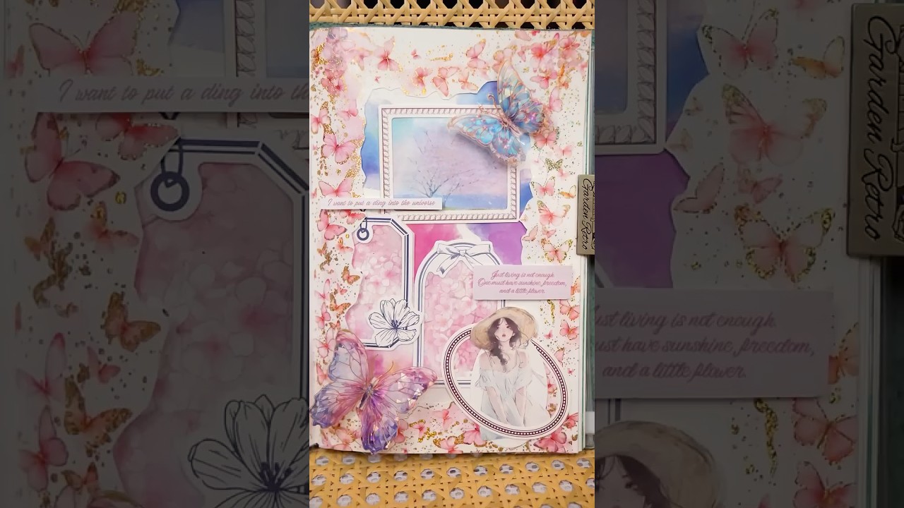 ASMR Journal Where Sakura Petals Flutter and Butterflies Dance🌸🦋 #asmr #journaling #scrapbooking
