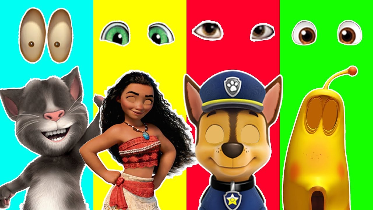 Wrong Eyes Paw Patrol Moana Talking Tom Larva Finger Family Learn Colors For Kids