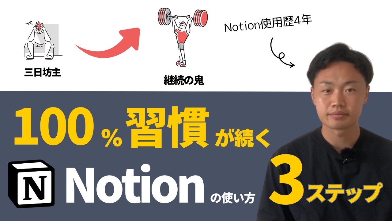 【Notion × 習慣術】この3ステップで100%習慣が続きます（Notionテンプレート配布）