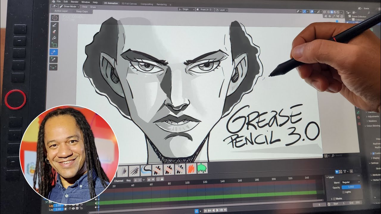 Grease pencil 3.0 no Blender 4.3 | Para animação 2D e Ilustração