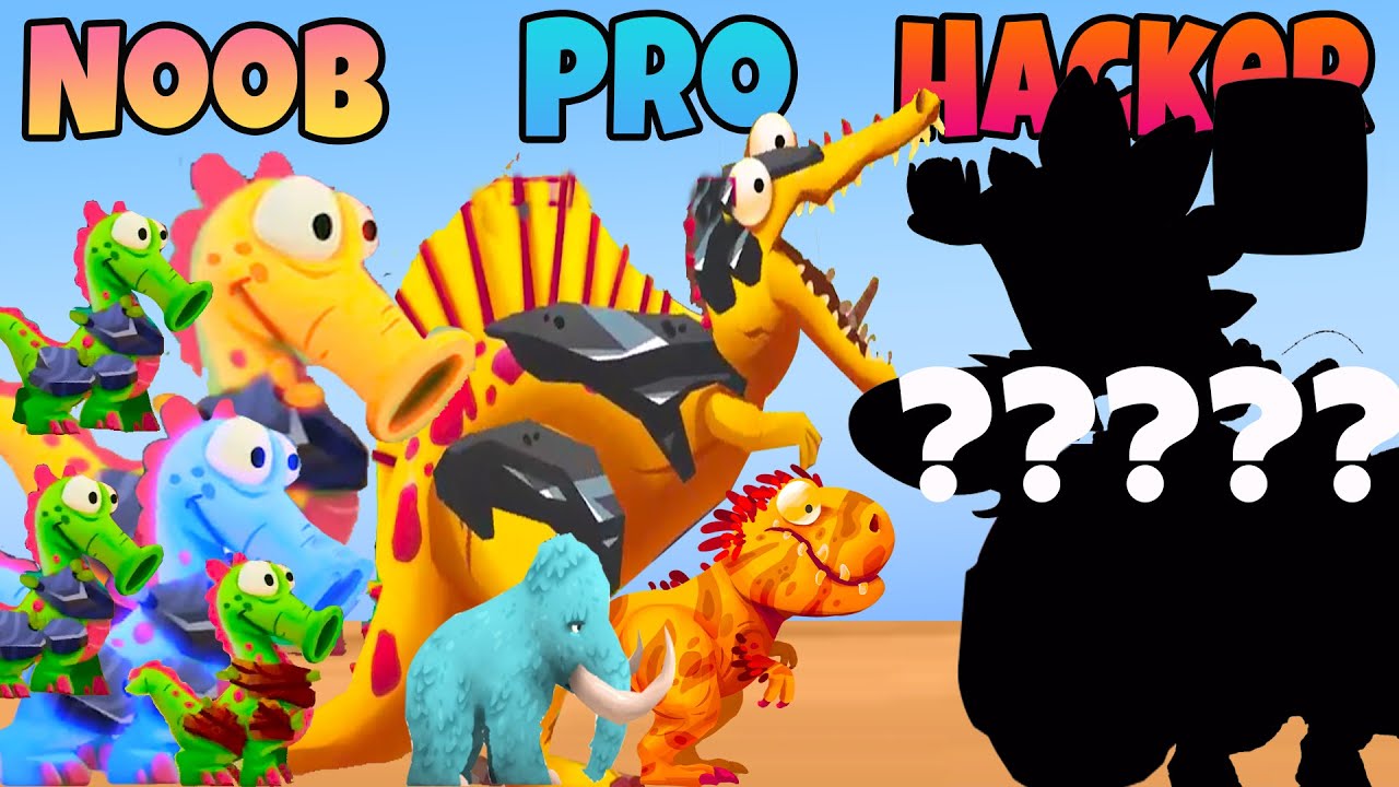 Dino bash - NOOB vs PRO vs HACKER - SPINOSAURUS UNLOCKED 😘😘