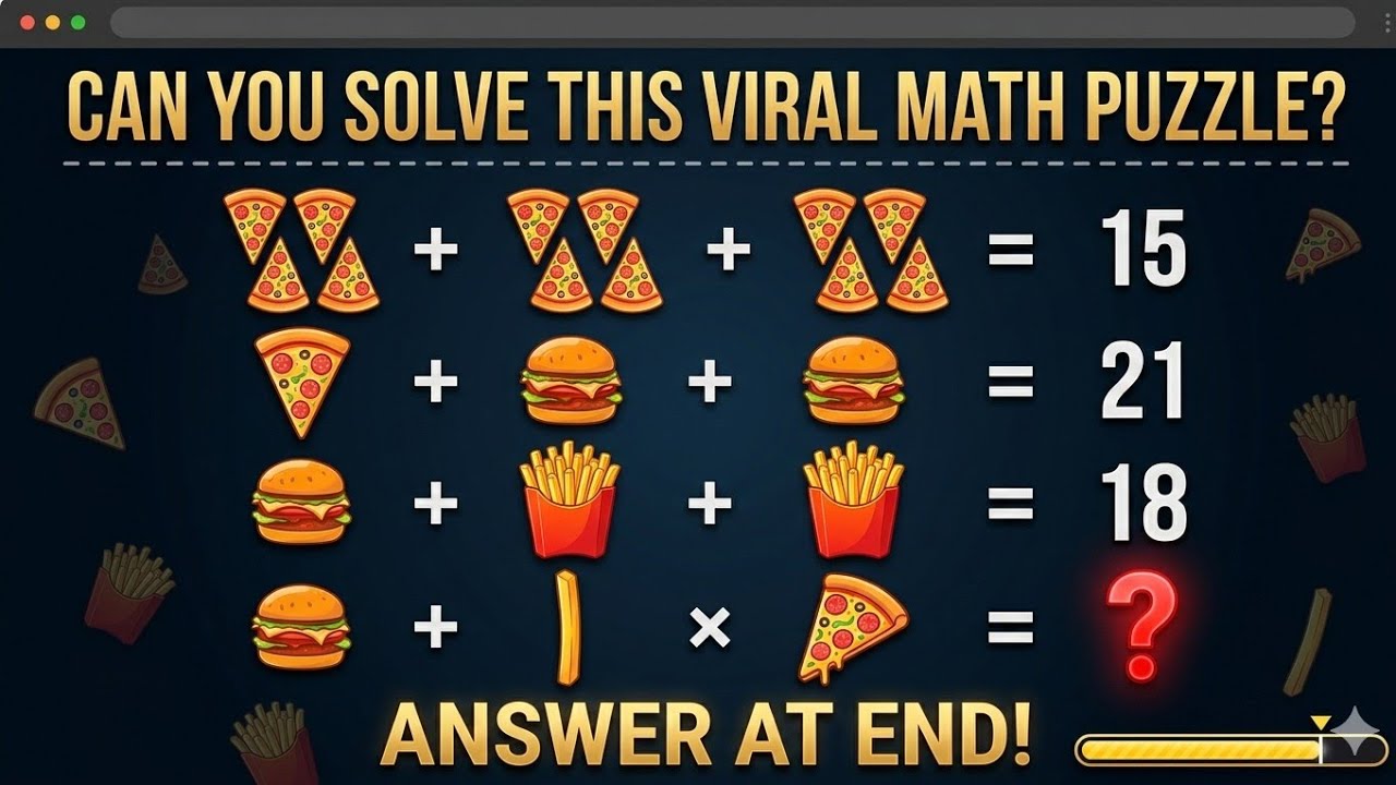Only 1% Can Solve This! 🍕🍔 Math Puzzle Live Challenge! (শুধুমাত্র ১% মানুষ এটি সমাধান করতে পারবে