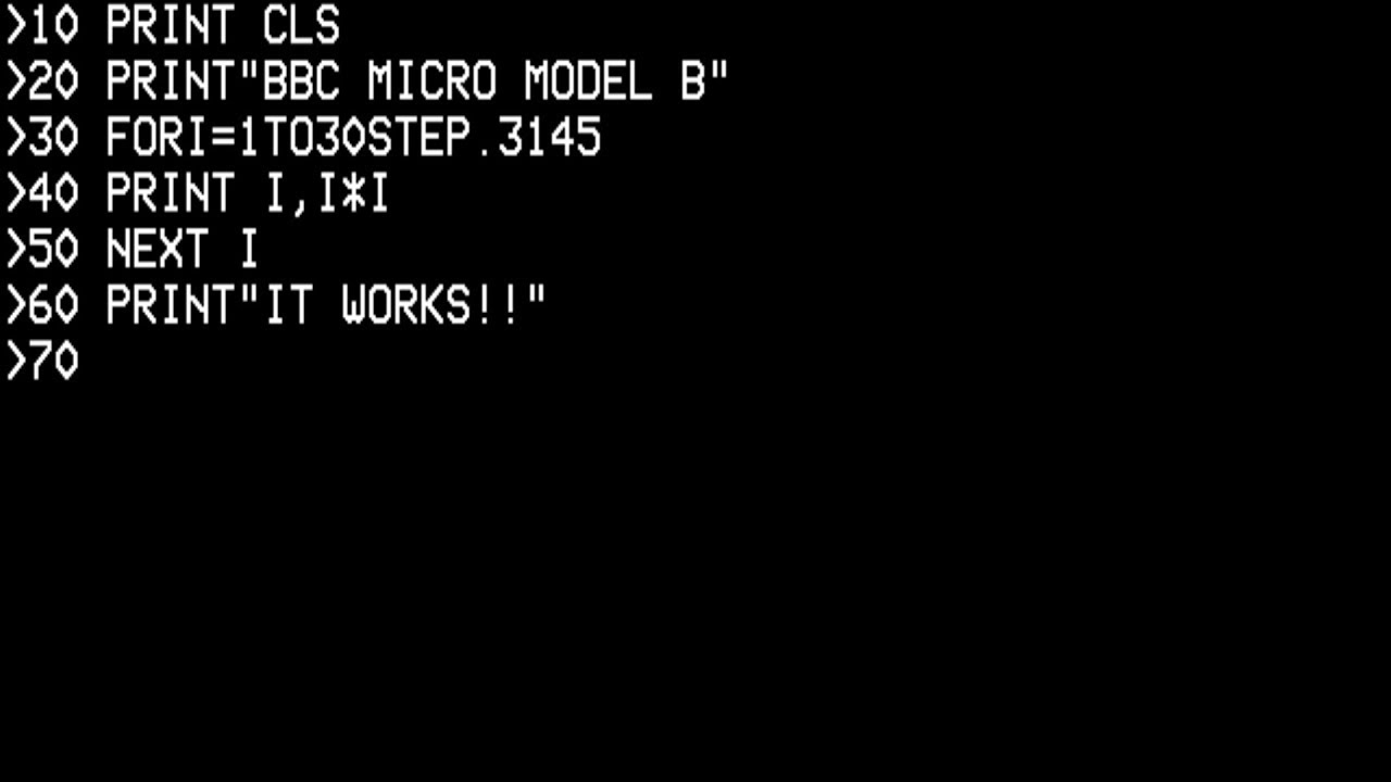 BBC Micro Model B [BASIC test] (1982) Acorn Computers {German}