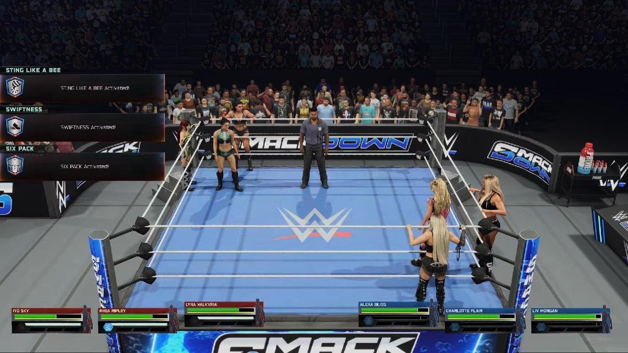 WWE 2K25 6 WOMAN TAG LYRA VALKYRIA RHEA RIPLEY IYO SKY 🆚 ALEXA BLISS CHARLOTTE FLAIR LIV MORGAN