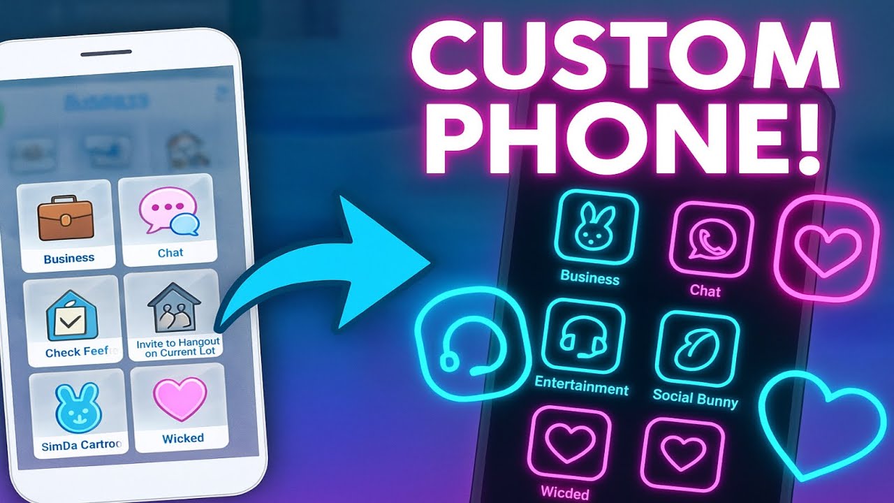Give Your Sims a Phone Glow-Up ✨Custom Icons + Menu Tutorial