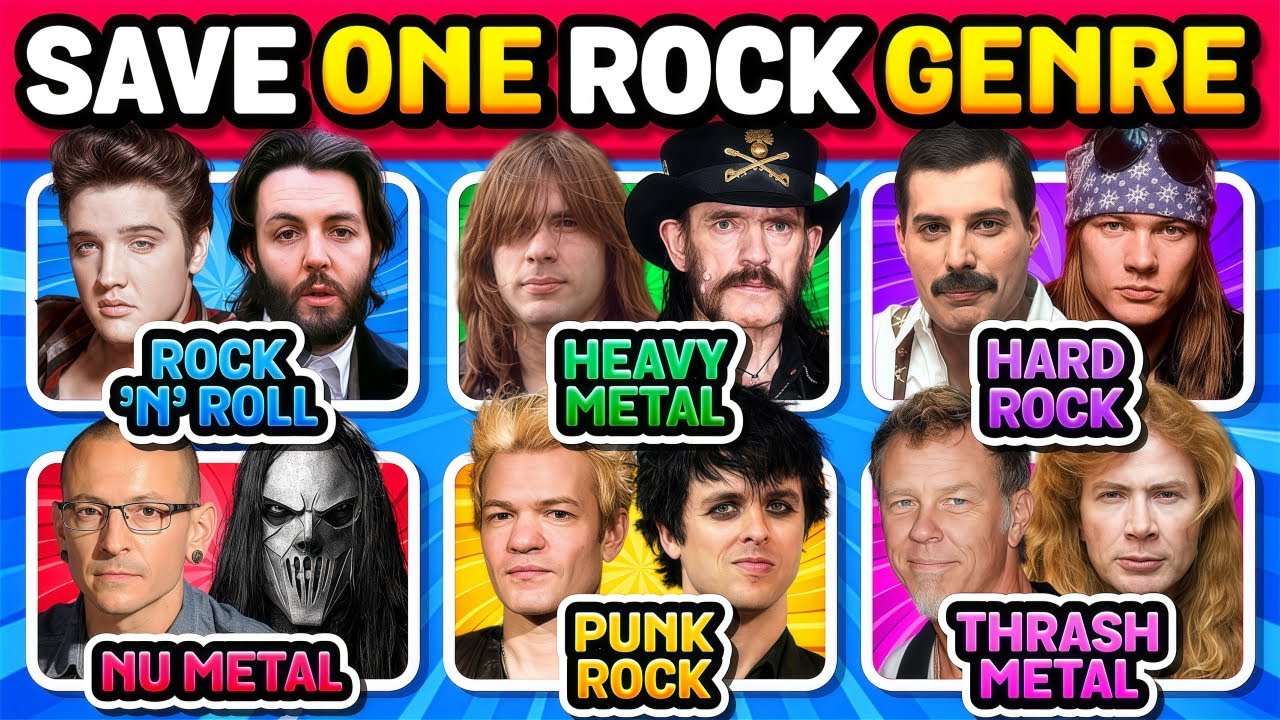 6 ROCK AND METAL GENRES 🎸 Save One Song | Music Quiz