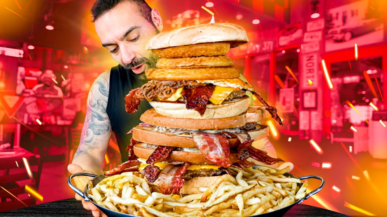 Torre de HAMBÚRGUER e BATATA FRITA!! 11.000 KCAL!