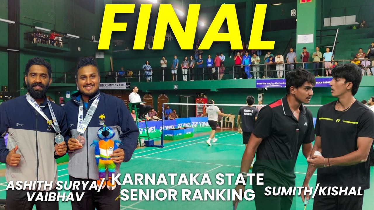 Ashith Surya/Vaibhav vs Kishal/Sumith| Karnataka state senior ranking Badminton 2025- KBA