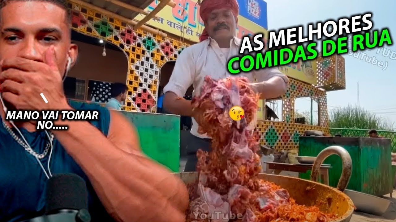 HUDSON REAGINDO AS COMIDAS DE RUA DA ÍNDIA AS MAIS NOJENTAS😂