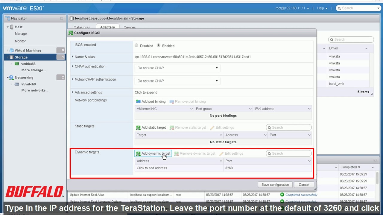 How-to: Configure Software iSCSI Initiator in ESXi 6.5 that Contains a Single NIC