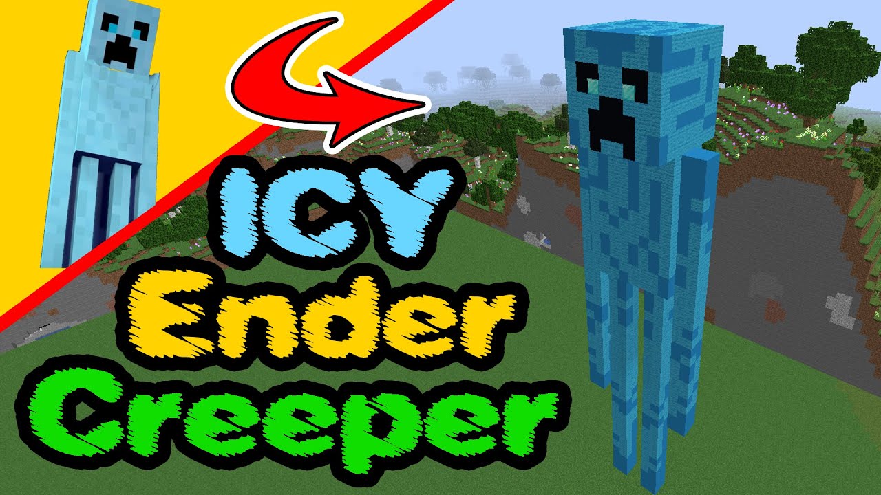 Minecraft Icy Ender Creeper, Mob Build, Minecraft Statue - PS4, Xbox, Switch, PC, Pocket, Bedrock