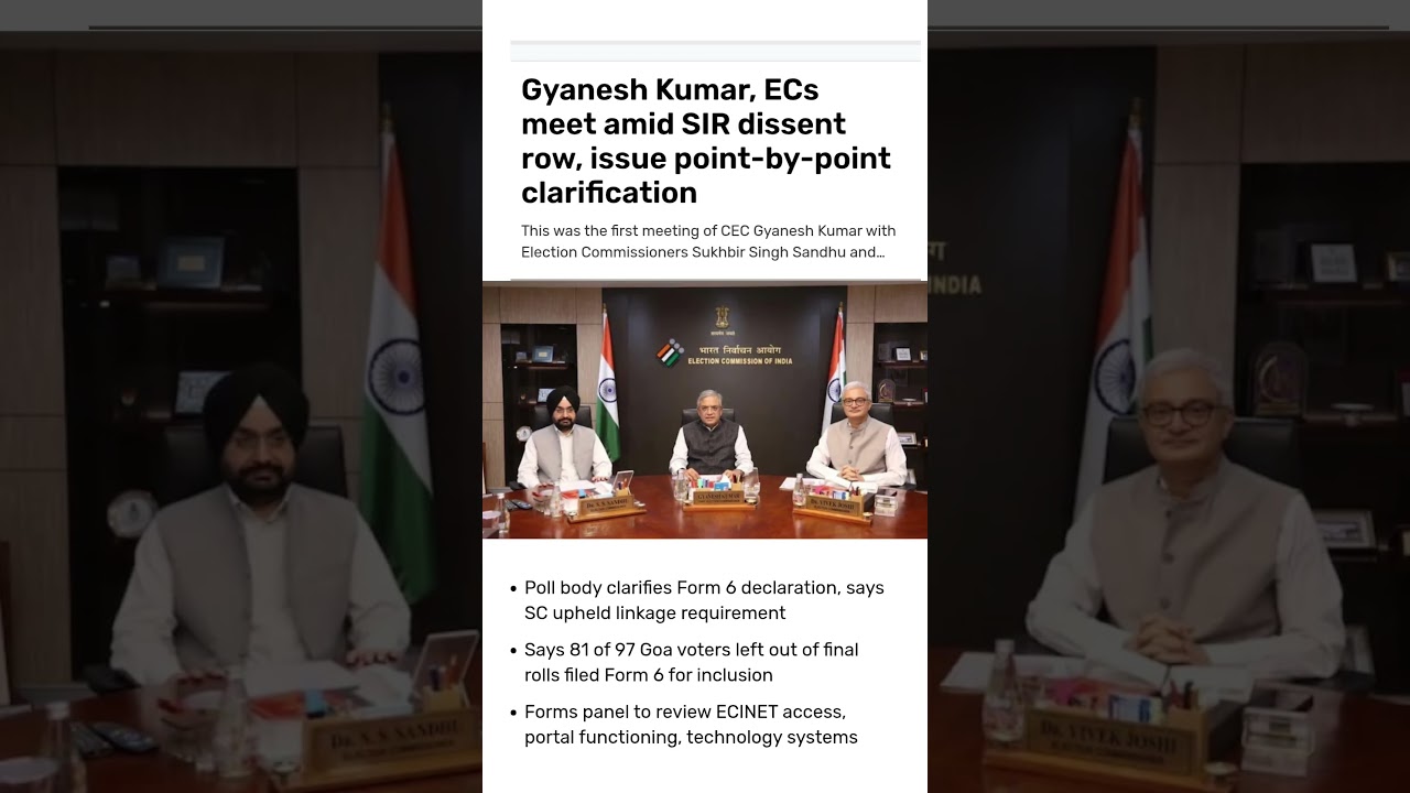 Gyanesh Kumar ECs meet amid sir dissent row issue point -by-poind clarification #shortvideo #viral