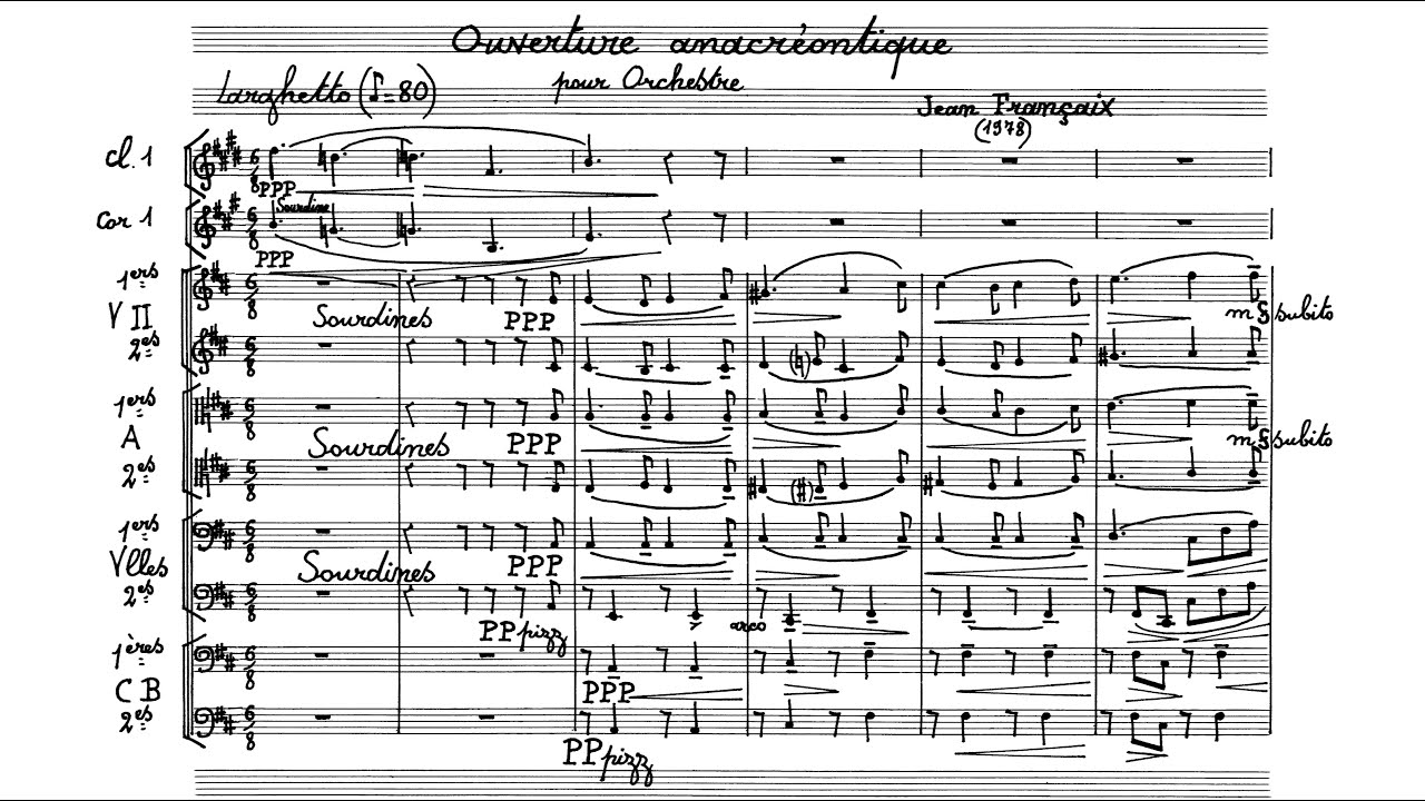 [Score] Jean Françaix - Ouverture anacréontique (1978) for orchestra