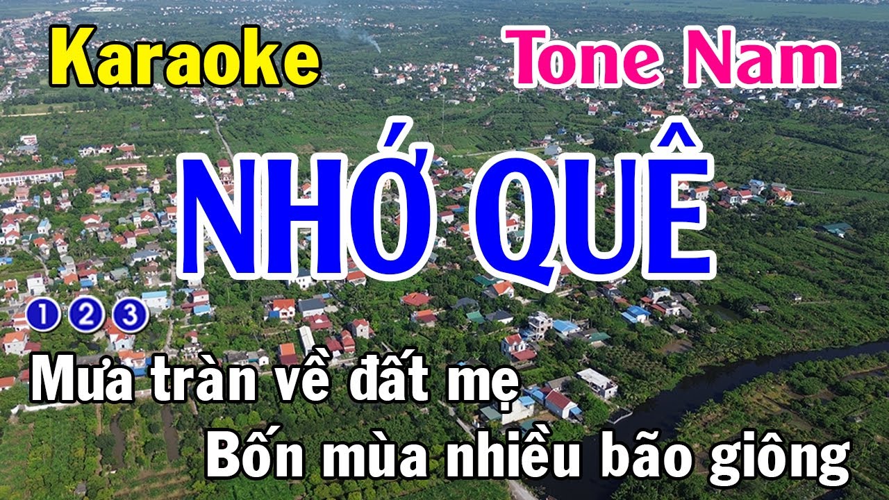 Nhớ Quê Karaoke Tone Nam - Nhạc Sống - Nhật Dũng KB