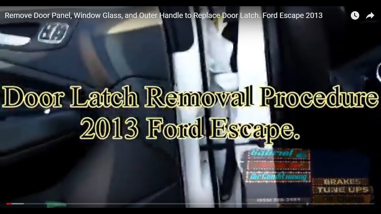 Защёлка передней левой двери. Снятие и замена. Часть 1 Ford Escape 2013 года.