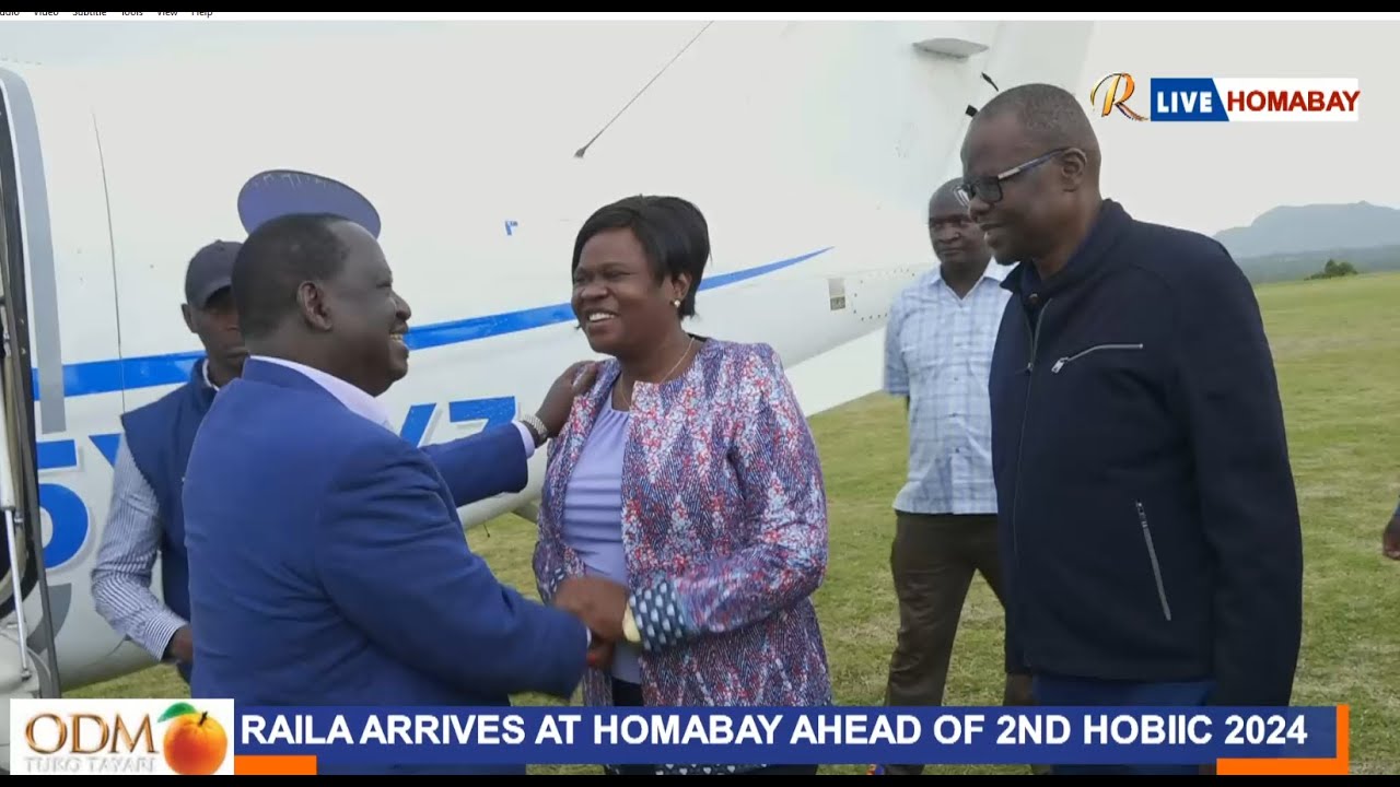 Raila LANDS IN Homabay ahead of day 2 of 2ND Homa Bay International Investment Conference #HoBIIC