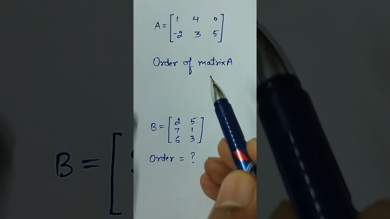 Order of matrix